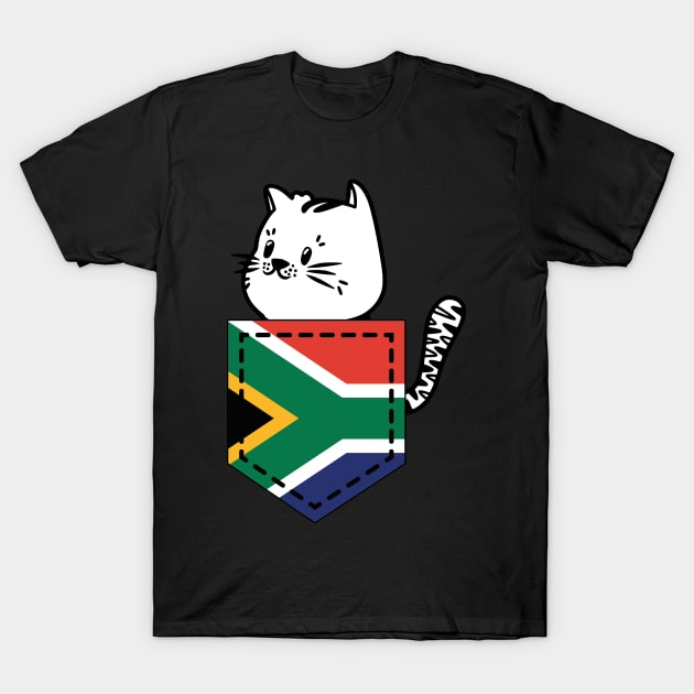 Patriotic Pocket Pussy - Cat Lover -  South African Patriot T-Shirt by PosterpartyCo